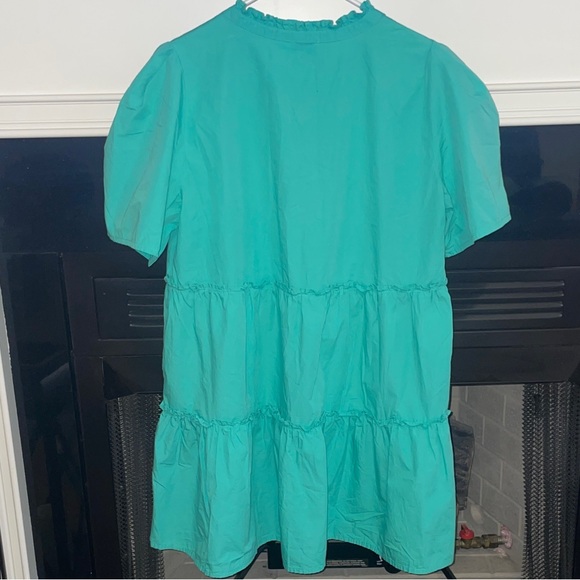 Mud Pie Teal Short Sleeve Dress - Picture 3 of 4